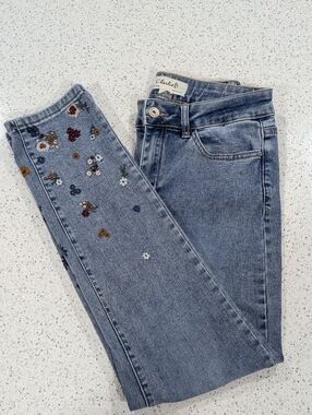 Charlie B Light Wash Embroidered Women’s Jeans - Blue